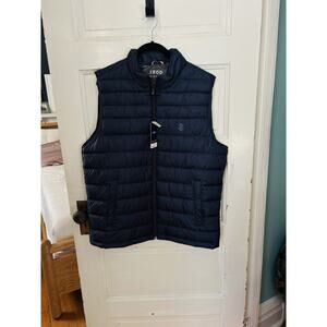 Izod Advantage Performance Blue Puffer Vest M New With Tags Wind Resistant